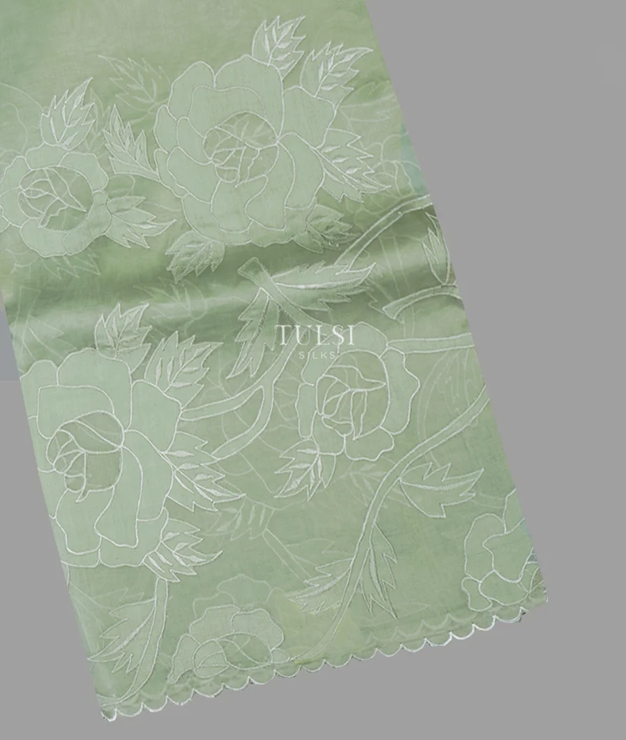 Green Kora Organza Embroidery Saree T653870-image