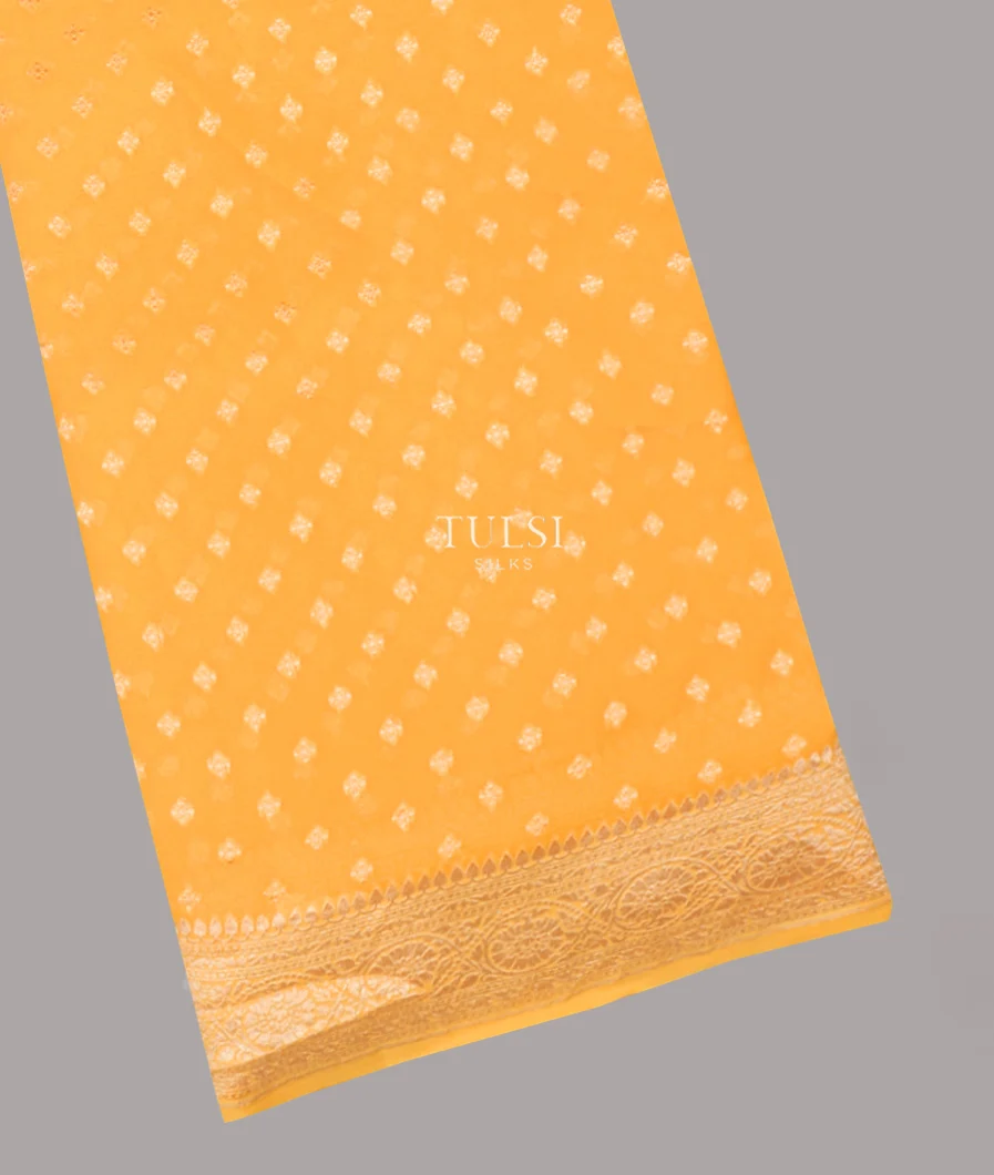 Yellow Banaras Georgette Silk Saree T654179-image