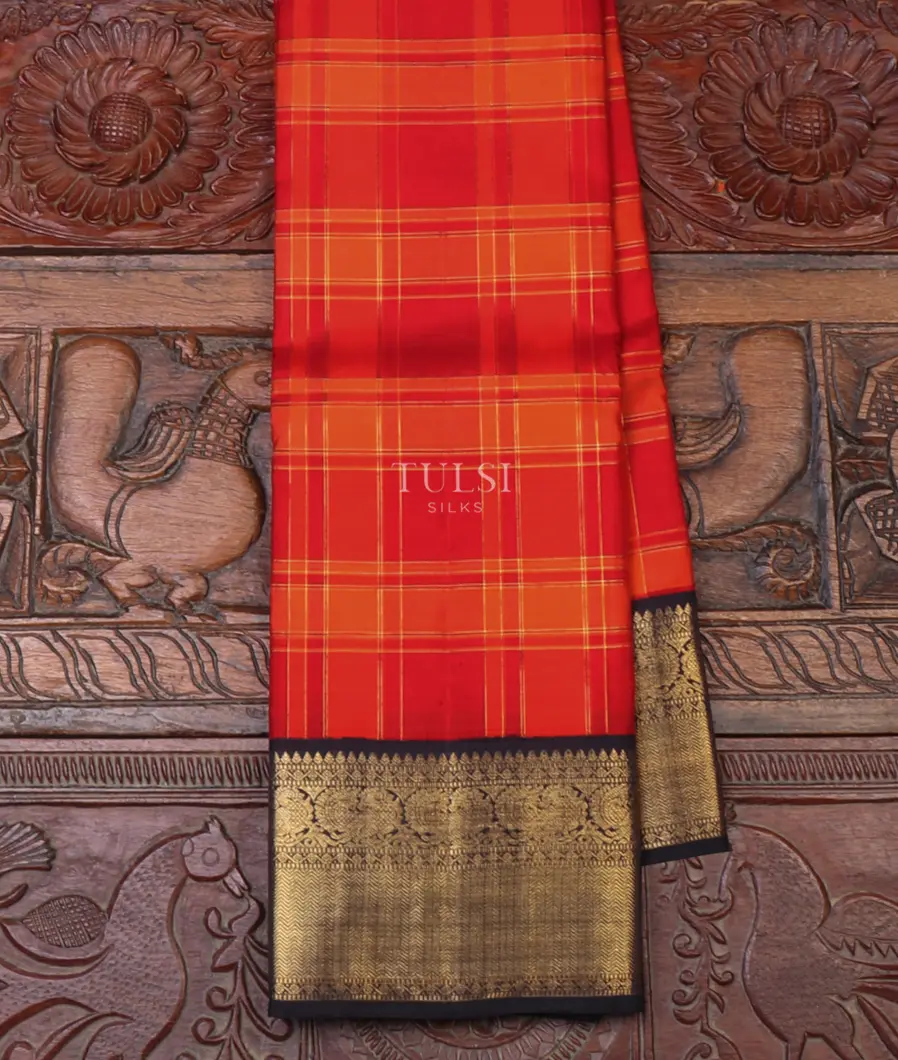 Red and Orange Kanjivaram Silk Saree T624179-image