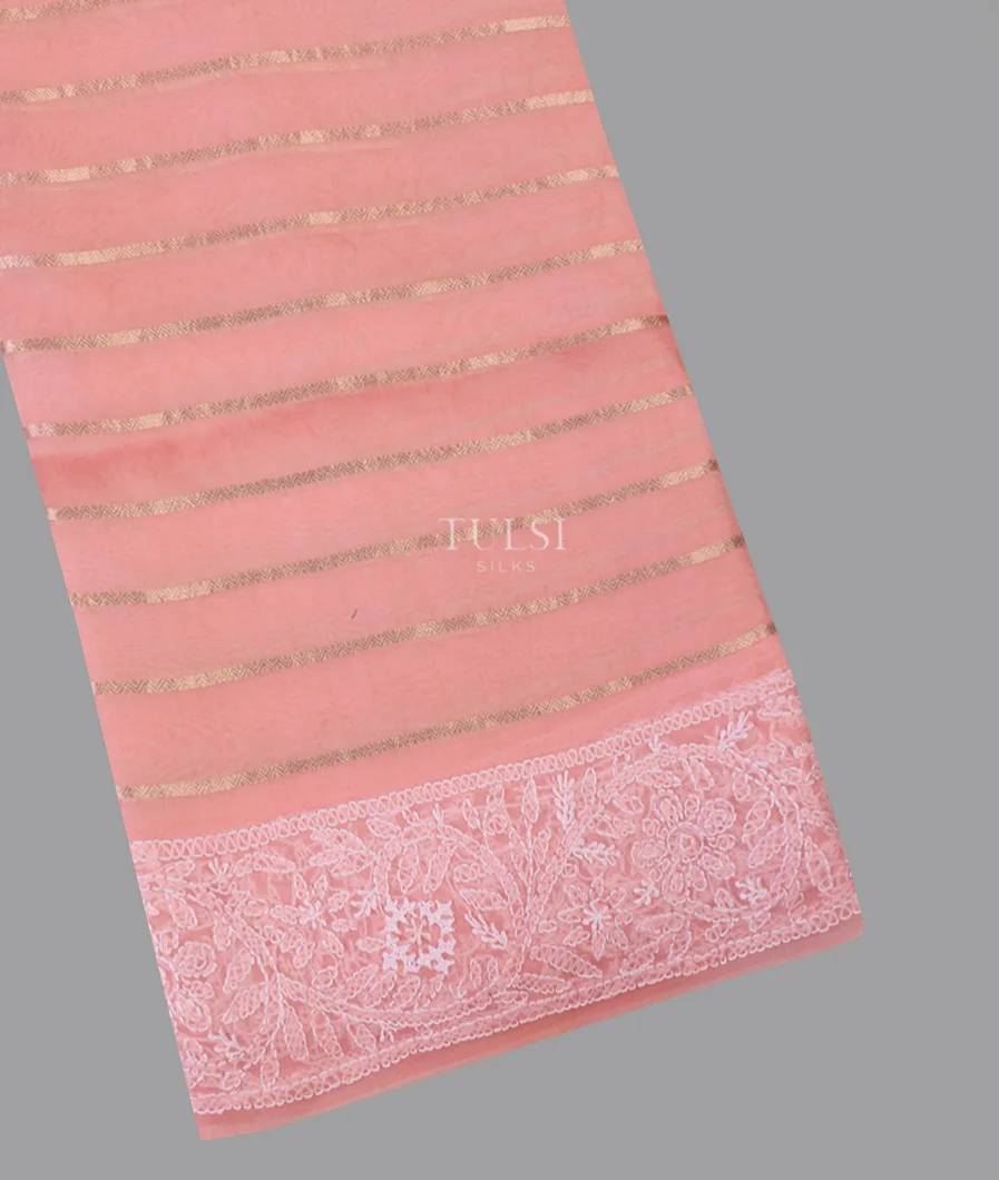 Pink Kora Organza Embroidery Saree T655480-image