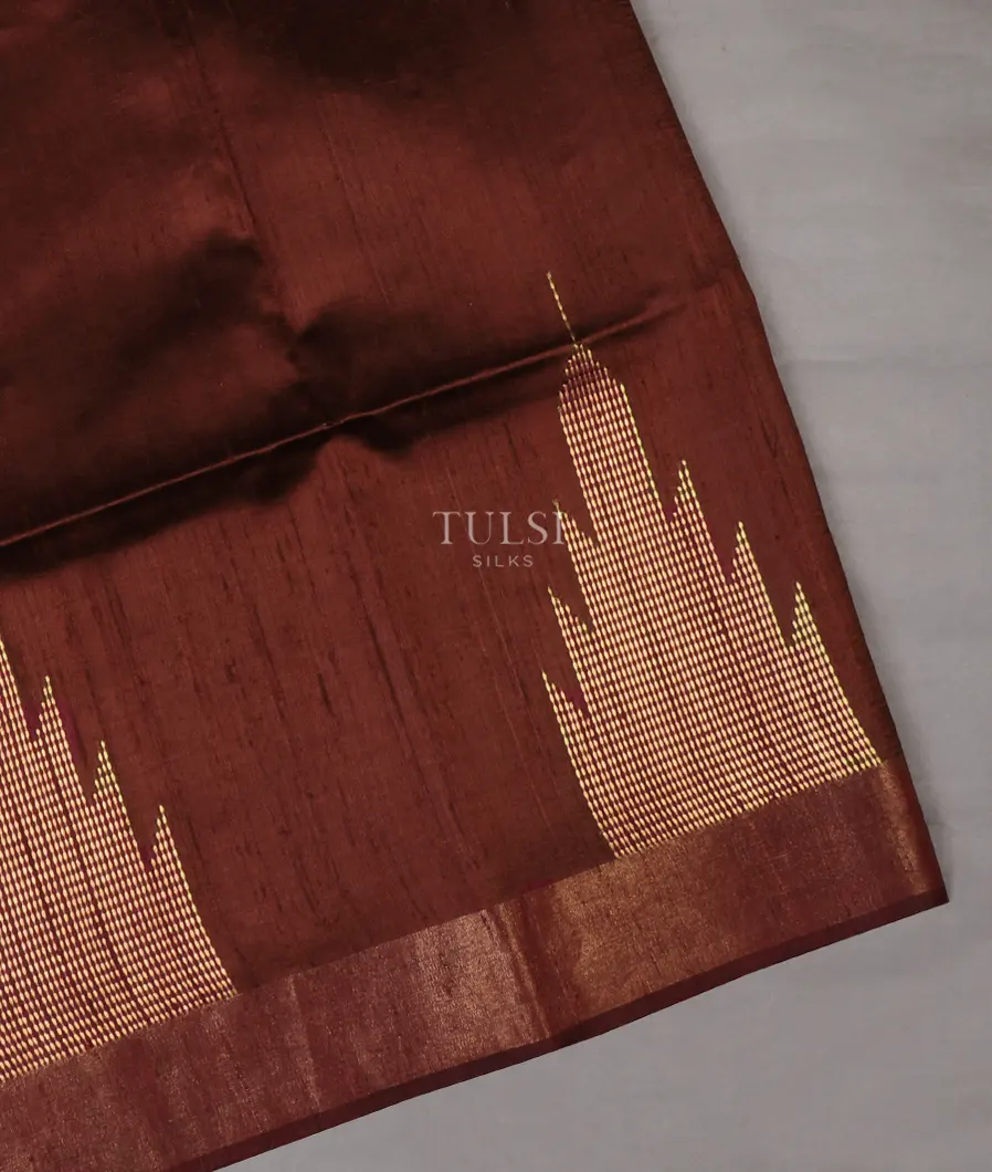 Brown Tussar Printed Saree T651269-image