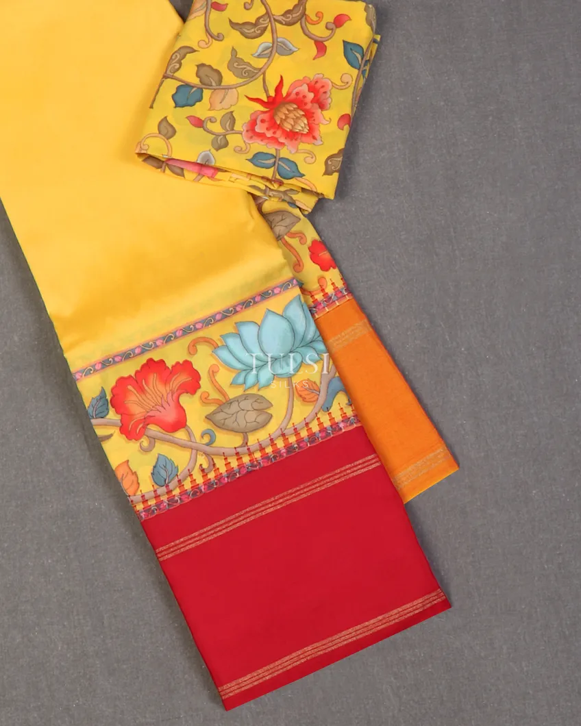 Yellow Printed Soft Silk Saree T658852-image