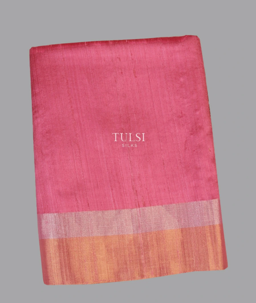Pink Woven Raw Silk Saree T647011-image