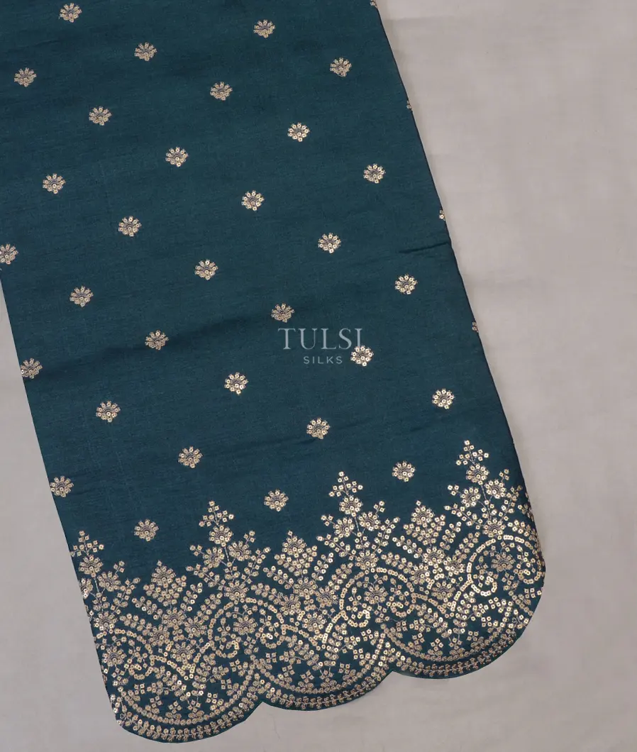 Blue Tussar Embroidery Saree T572062-image