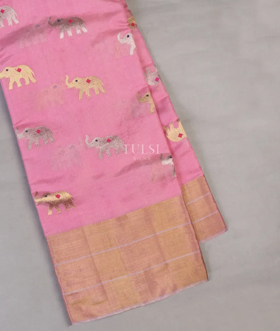 Pink Chanderi Silk Saree T585010-image