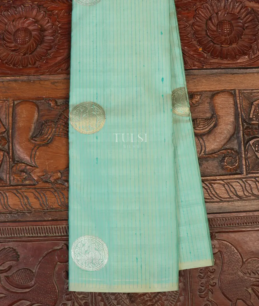 Greenish Blue Kanjivaram Silk Saree T625122-image