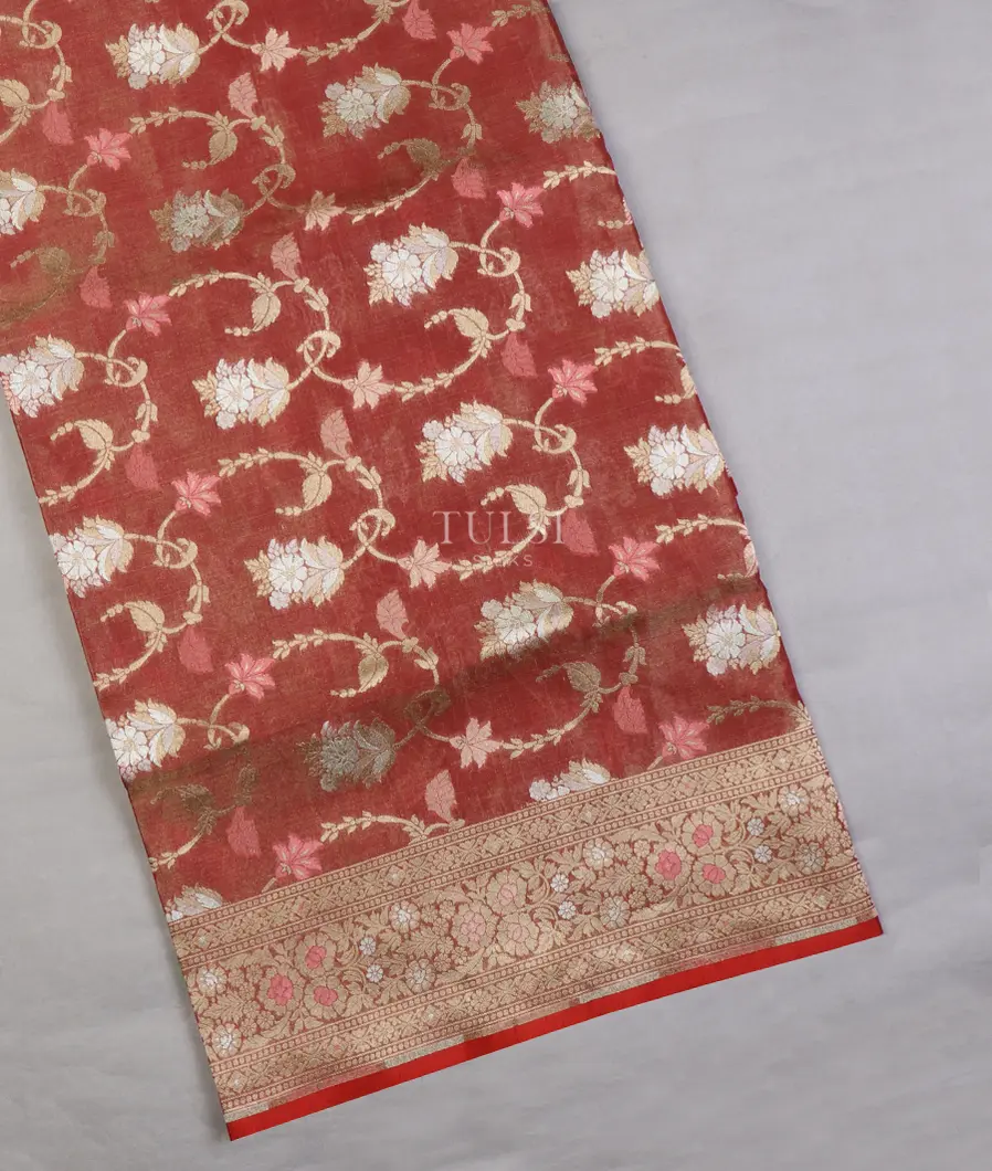 Maroon Banaras Tissue Silk Saree T659138-image