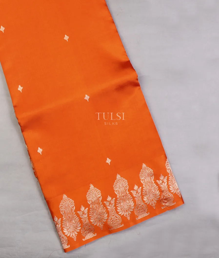 Orange Banaras Silk Saree T659058-image