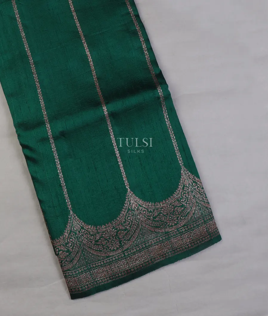 Peacock Blue Banaras Tussar Saree T654406-image