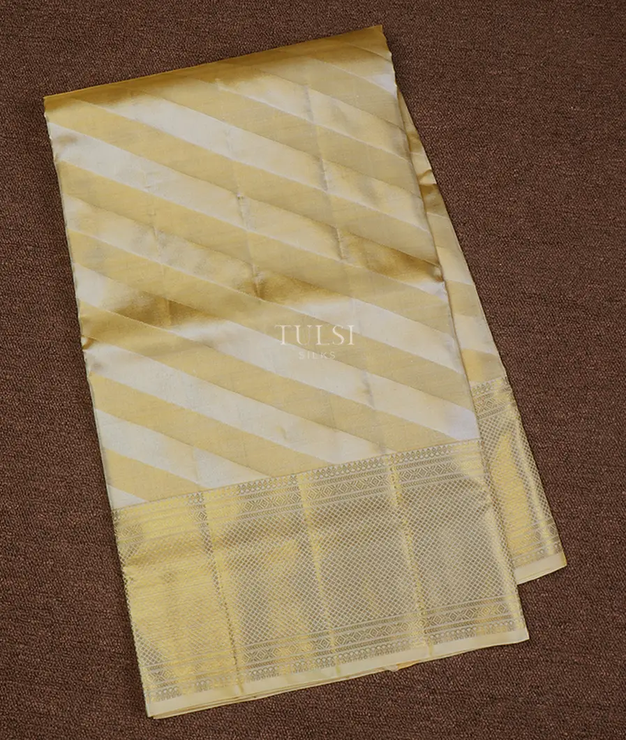 Silver and Cream Tissue Kanjivaram Silk Saree T660867-image