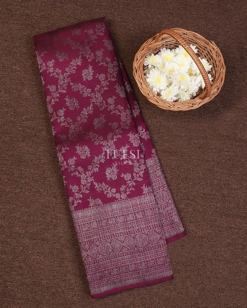 Burgundy Kanjivaram Silk Saree T645848-image