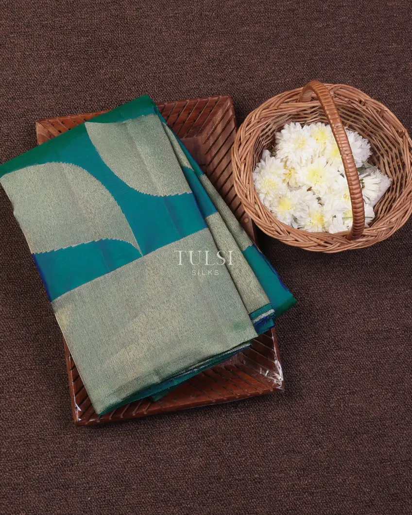 Peacock Blue Kanjivaram Silk Saree T660135-image