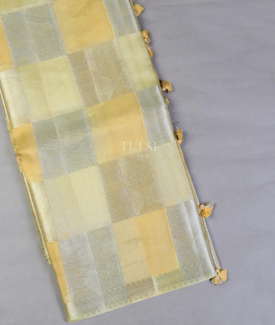 Yellow Banaras Tissue Organza Saree T653797-image