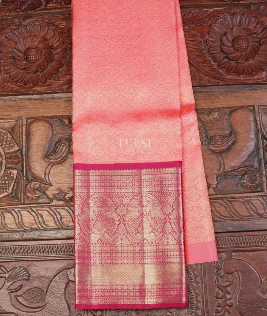 Pink Kanjivaram Silk Pavadai T661144-image