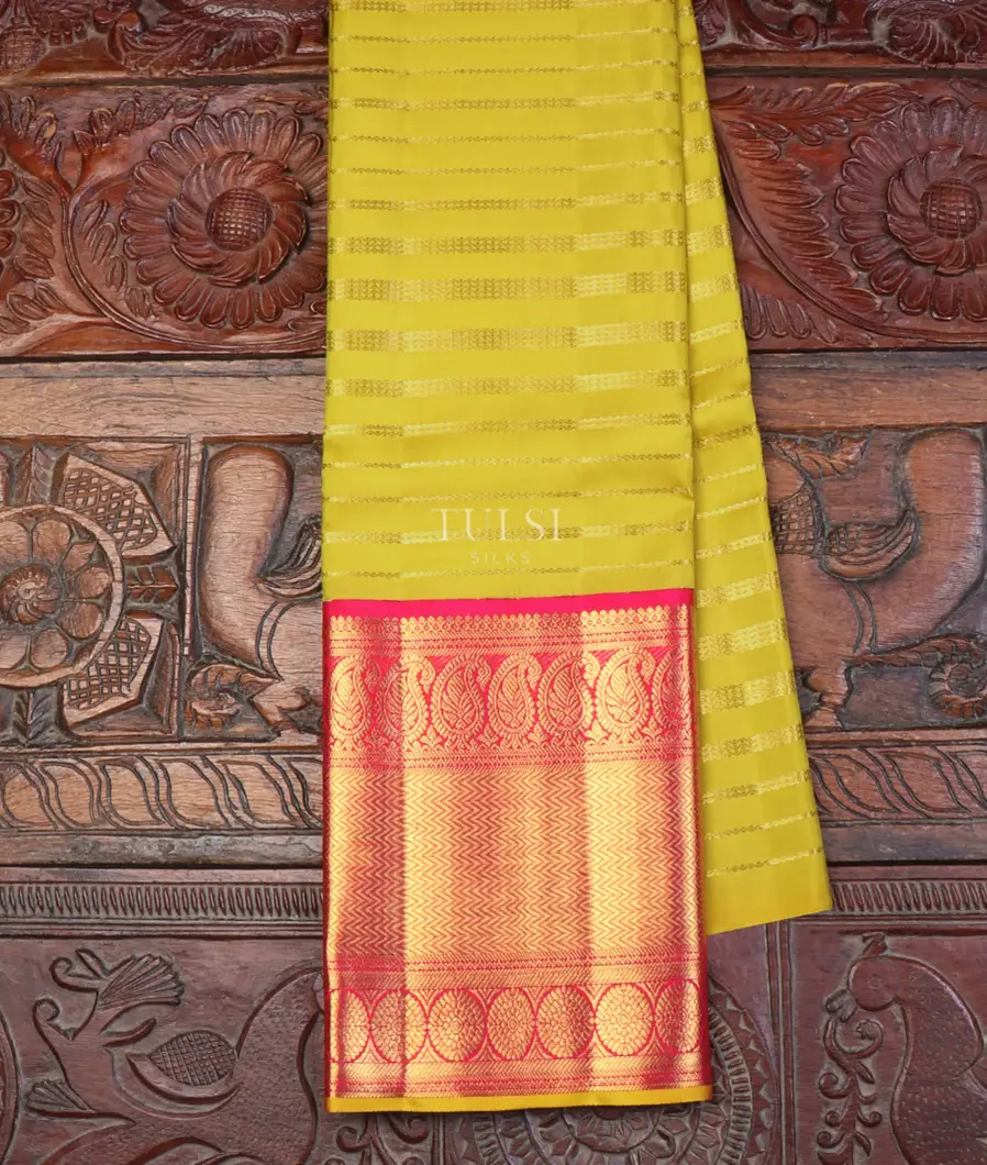 Yellowish Green Kanjivaram Silk Pavadai T661143-image