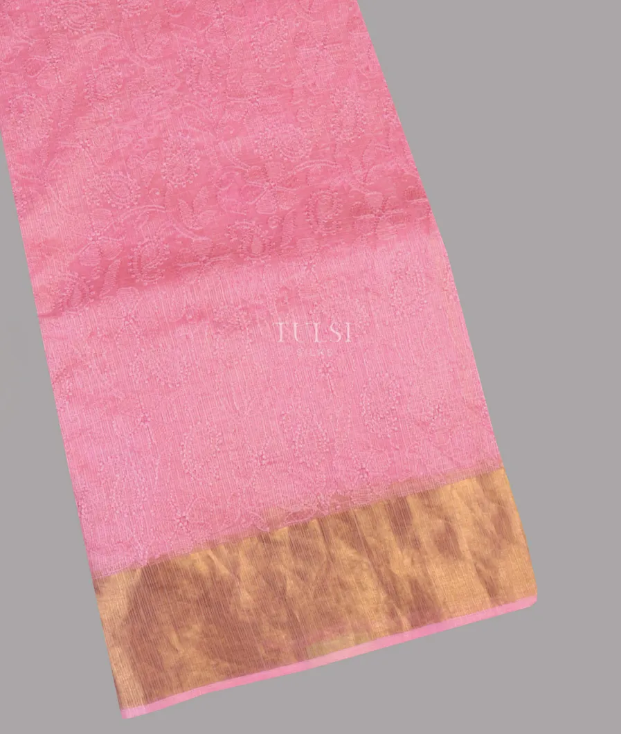 Pink Silk Kota Embroidery Saree T594069-image