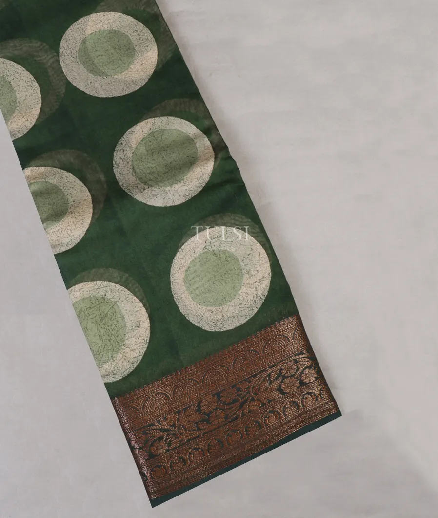 Green Soft Printed Cotton Saree T653949-image