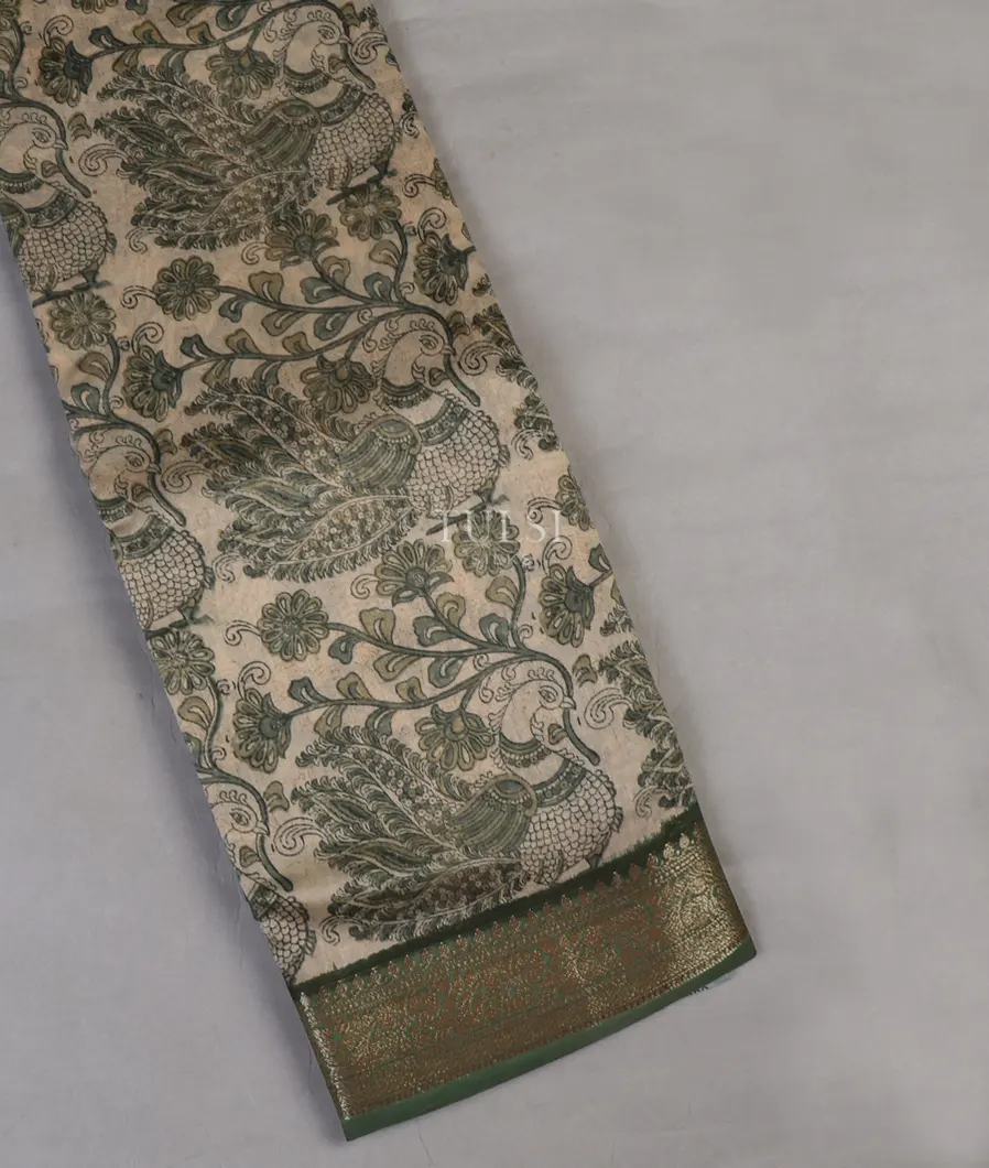 Light Beige Soft Printed Cotton Saree T641694-image