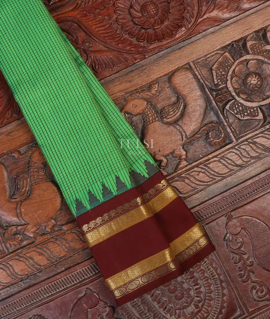 Green Gadwal Silk Saree T546138-image