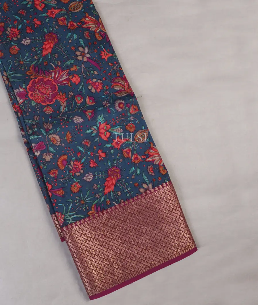 Blue Chaniya Silk Saree T591191-image
