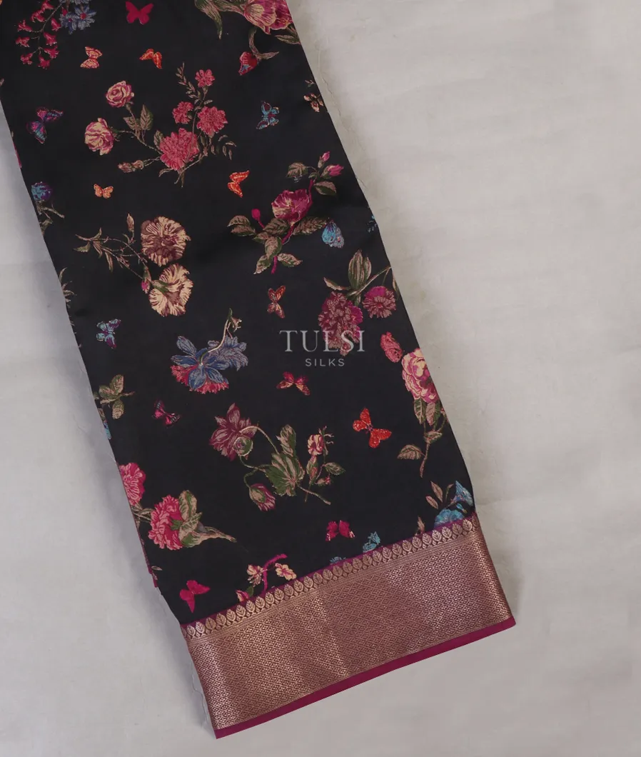 Black Chaniya Silk Saree T660782-image