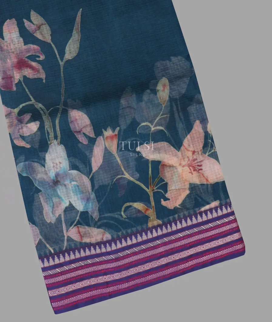 Blue Pure Mercerised Cotton Saree T662372-image