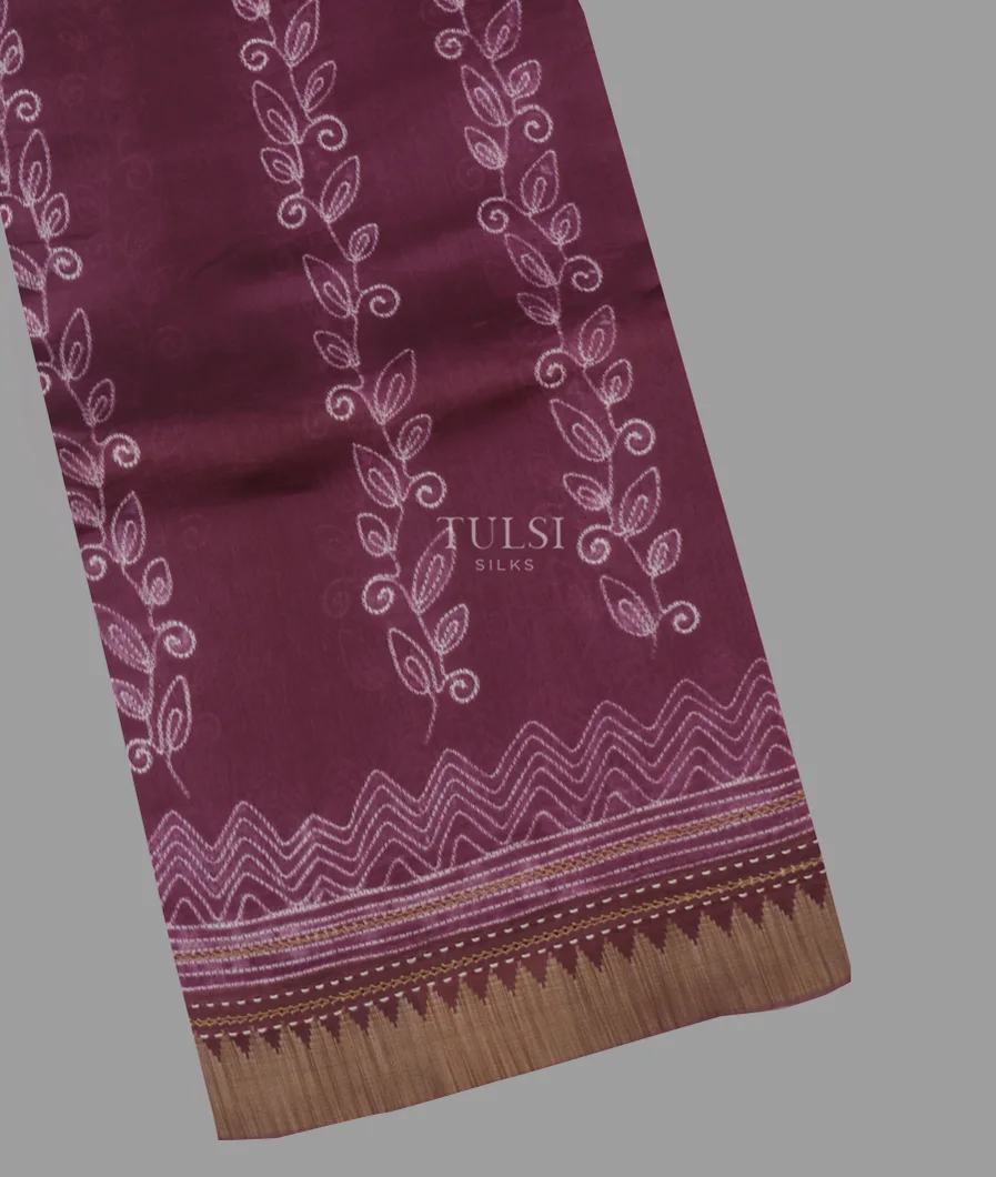 Purple Soft Printed Cotton Saree T652679-image