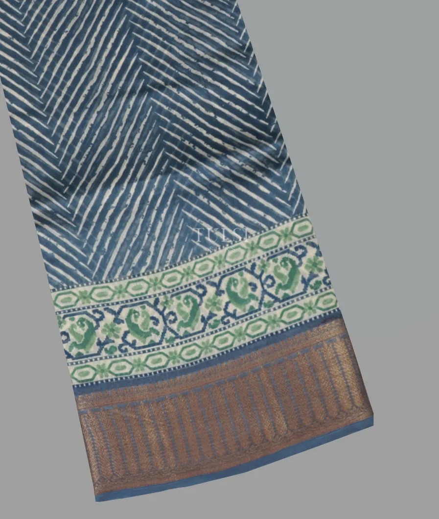 Blue Soft Printed Cotton Saree T655274-image