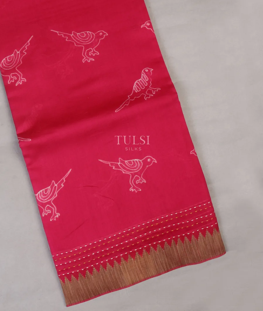 Magenta Soft Printed Cotton Saree T652668-image