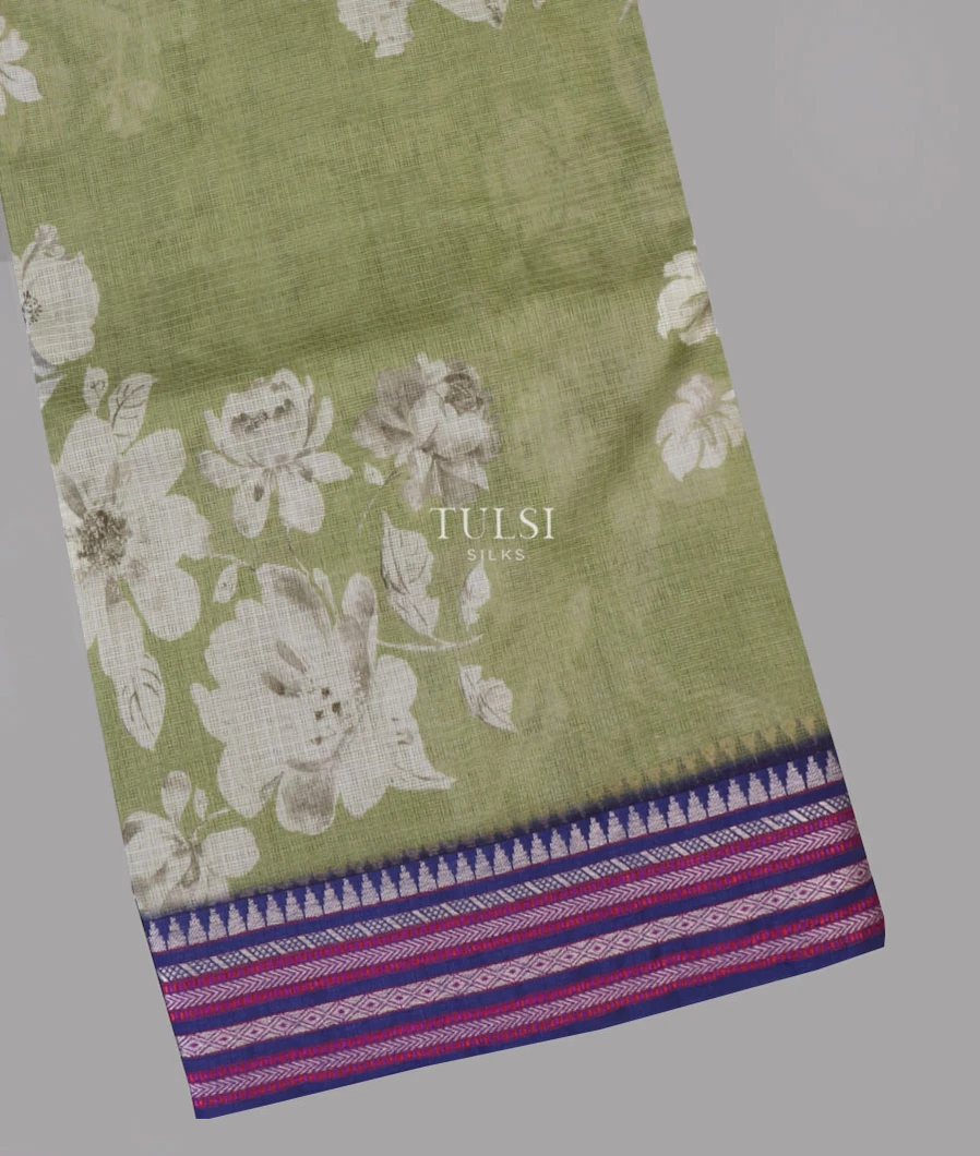Green Pure Mercerised Cotton Saree T662356-image