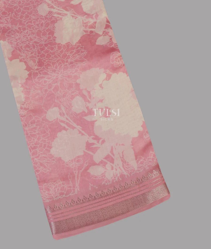 Pink Soft Printed Cotton Saree T653933-image