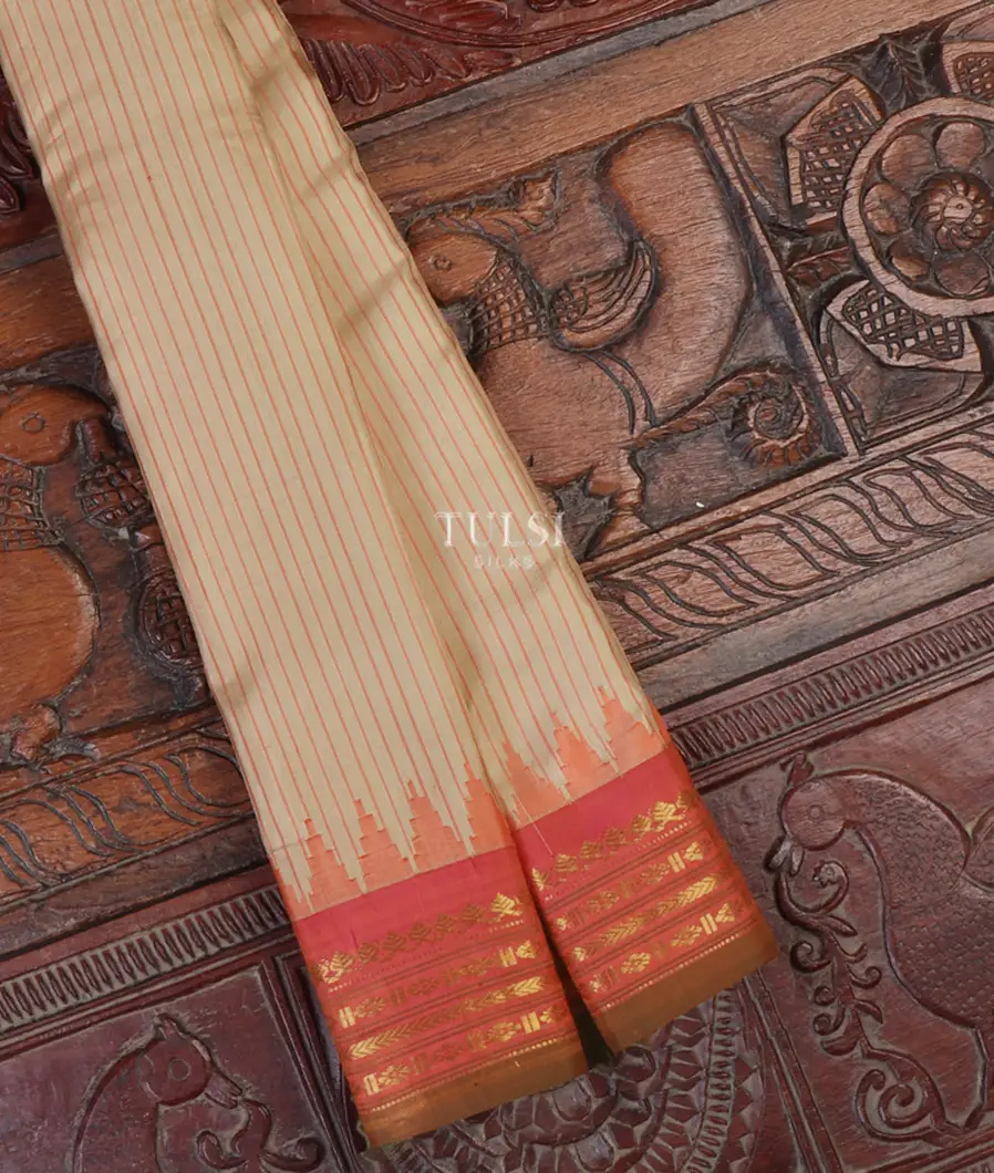 Beige Gadwal Silk Saree T643489-image