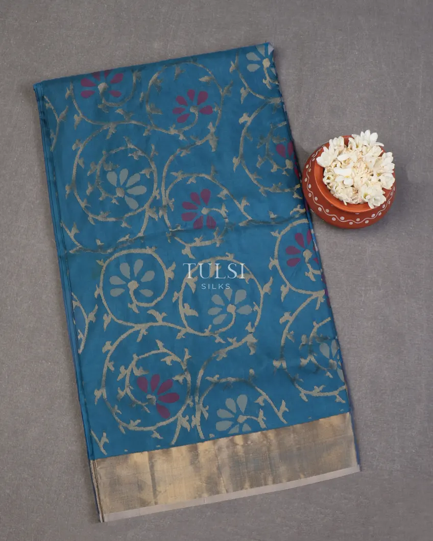 Blue Uppada Silk Saree T646008-image