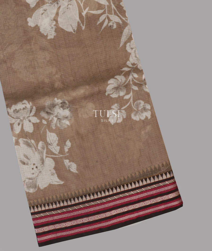 Light Brown Pure Mercerised Cotton Saree T662379-image