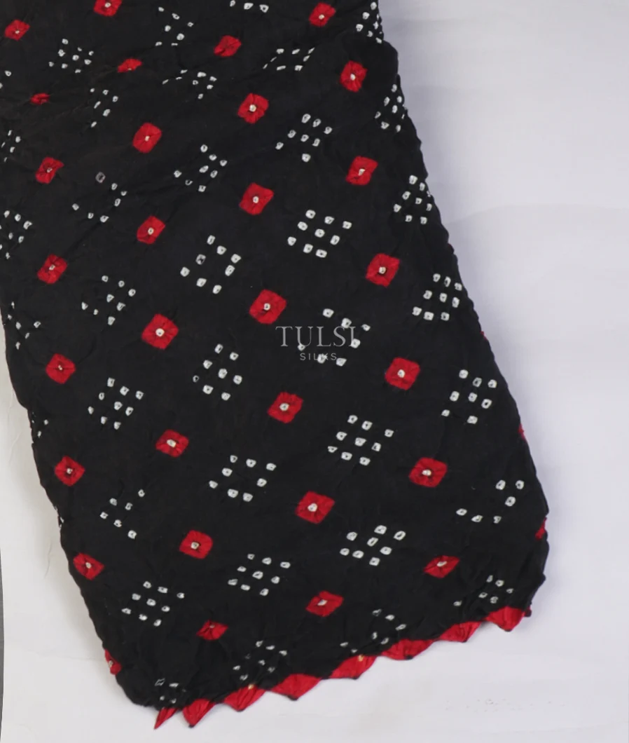 Black Bandhani Gajji Silk Saree T652809-image