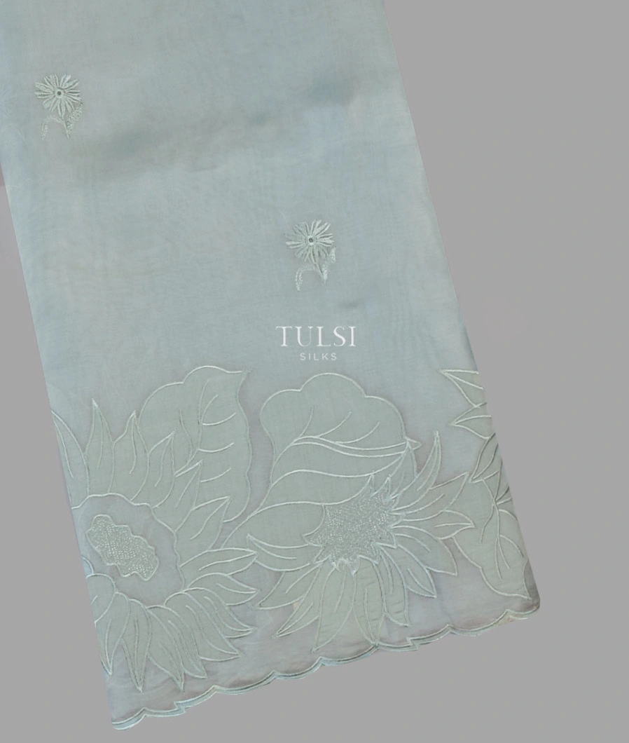 Light Blue Kora Organza Embroidery Saree T659242-image
