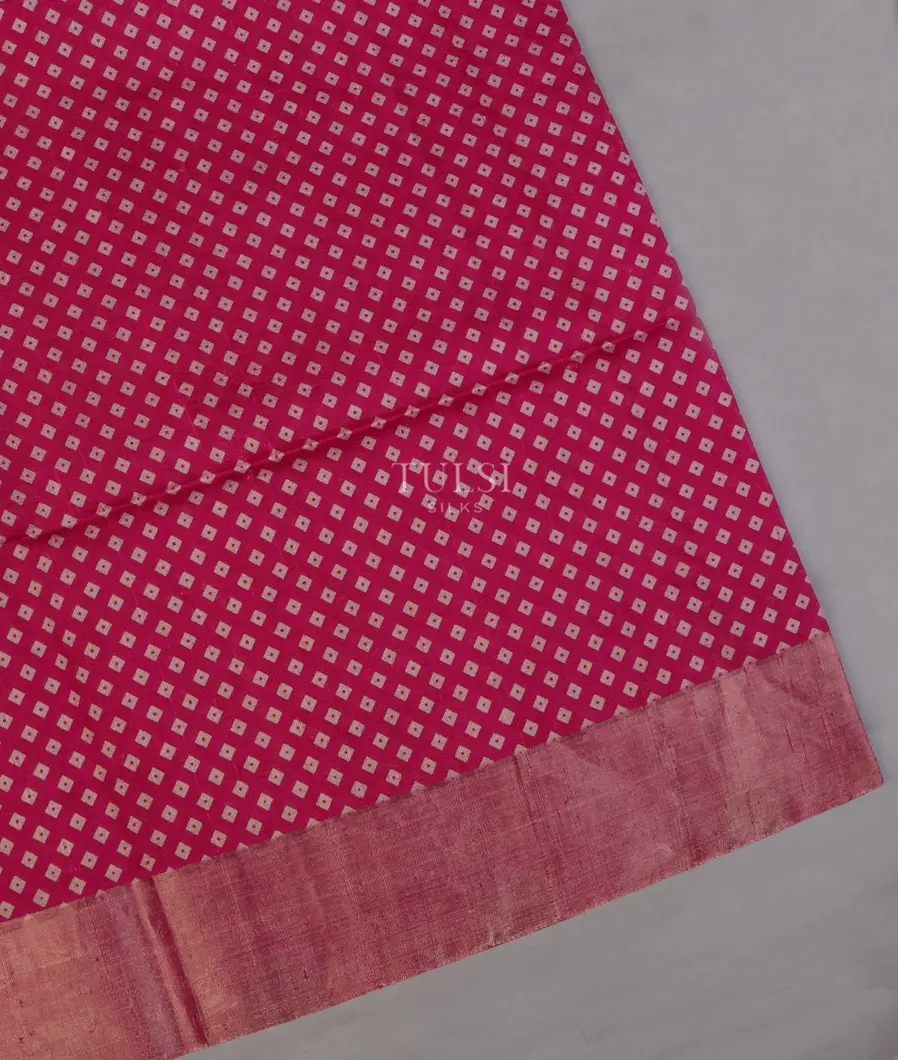 Pink Printed Raw Silk Saree T642865-image