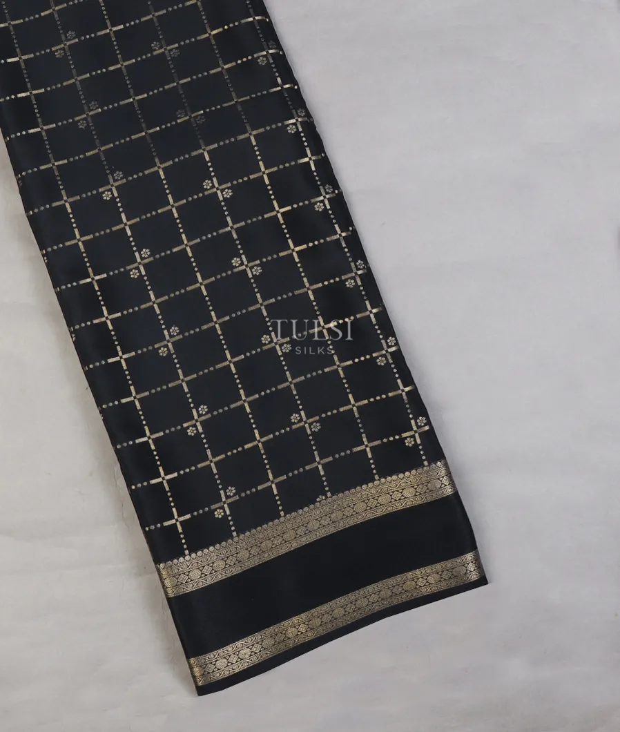 Midnight Blue Mysore Silk Saree T638329-image