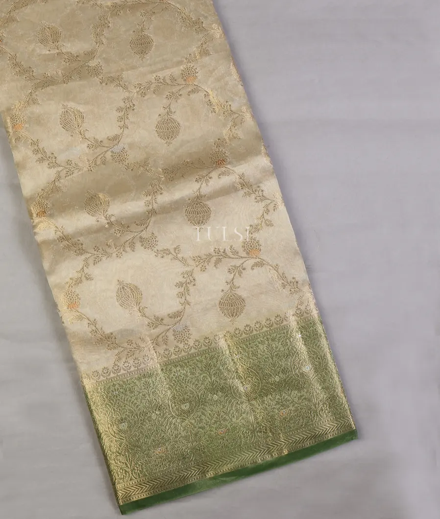 Beige Banaras Tissue Organza Saree T648198-image