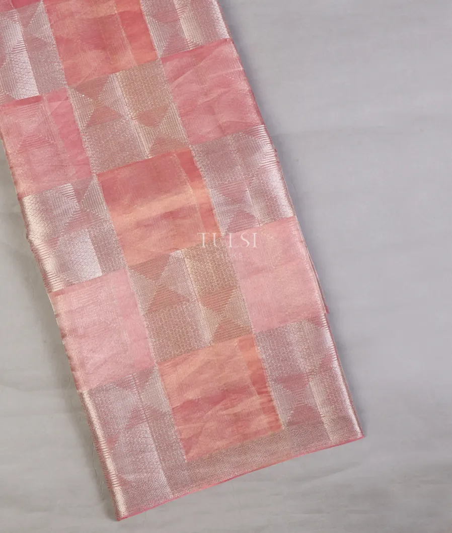 Pink Banaras Tissue Organza Saree T653793-image