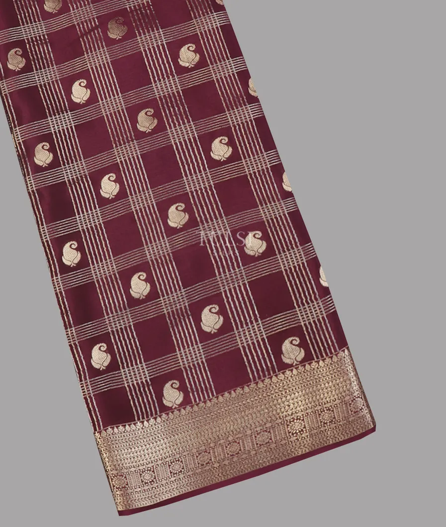 Burgundy Mysore Silk Saree T644784-image