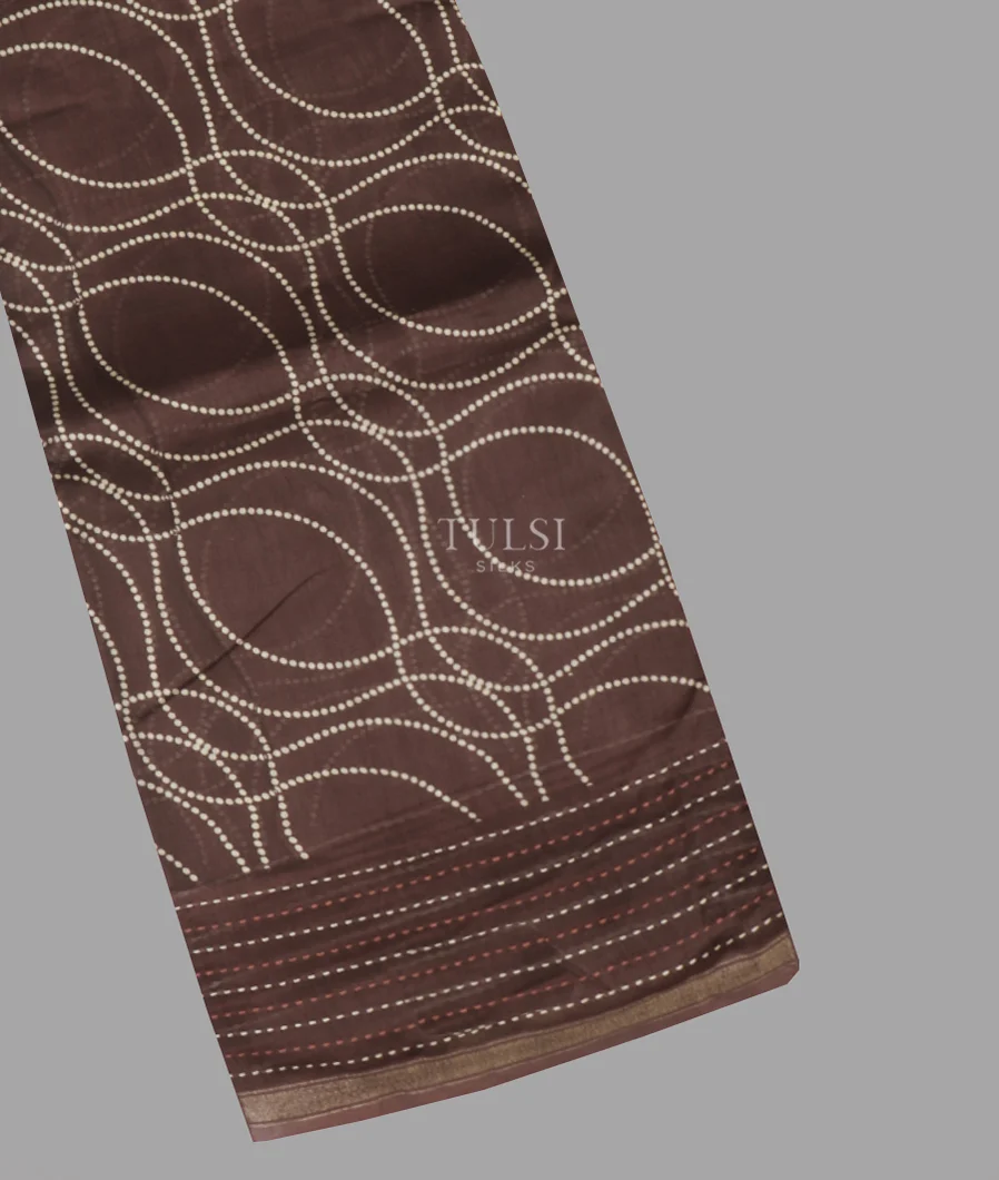 Brown Soft Printed Cotton Saree T630389-image