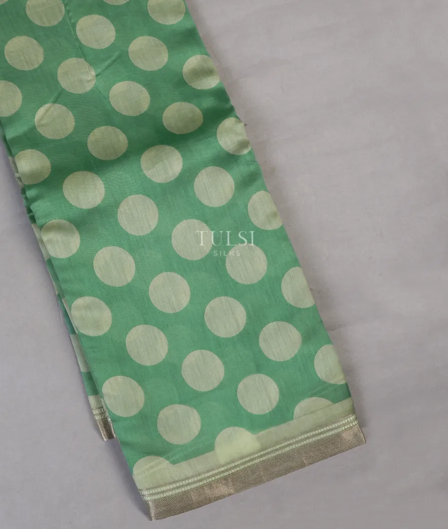 Green Soft Printed Cotton Saree T657655-image