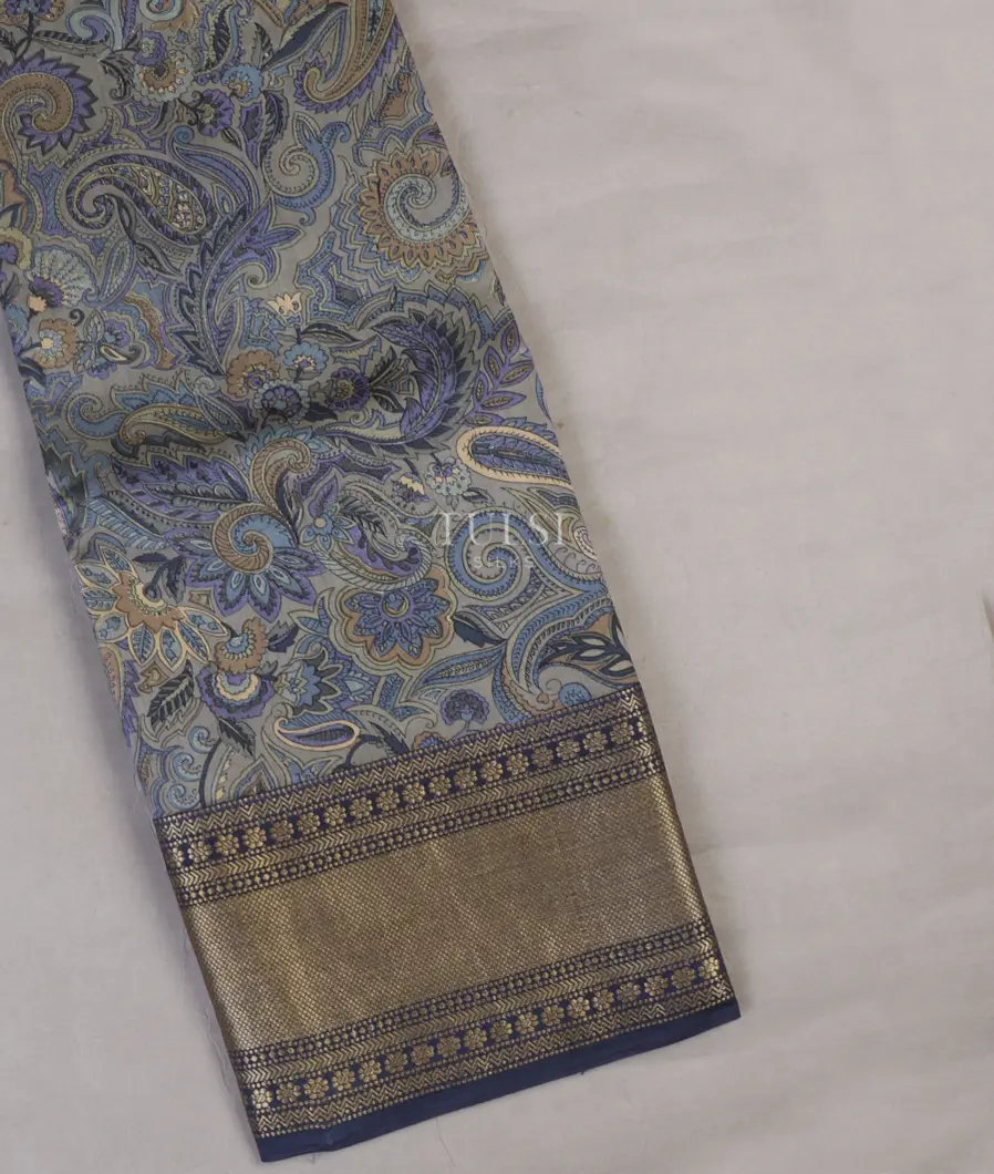 Grey Chaniya Silk Saree T660760-image