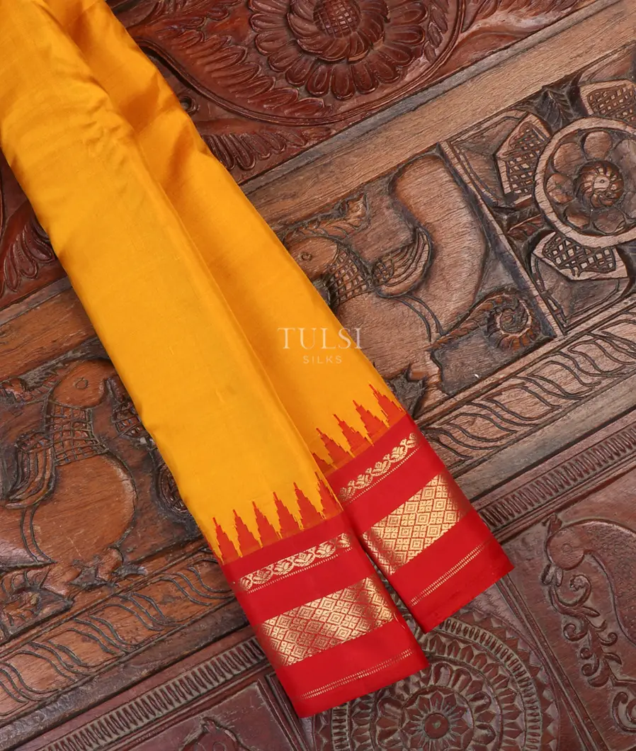 Yellow Gadwal Silk Saree T642762-image