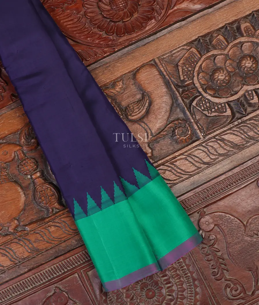 Bluish Violet Gadwal Silk Saree T651563-image