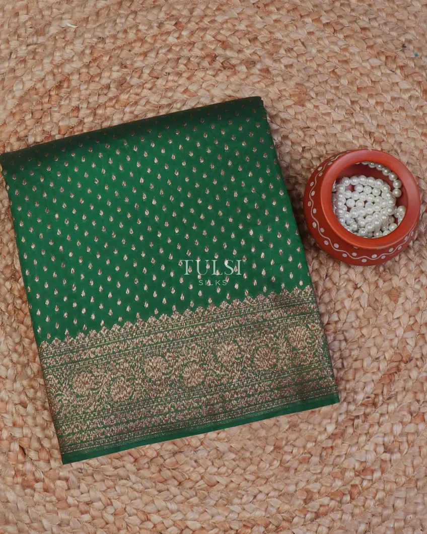 Green Banaras Silk Saree T654606-image