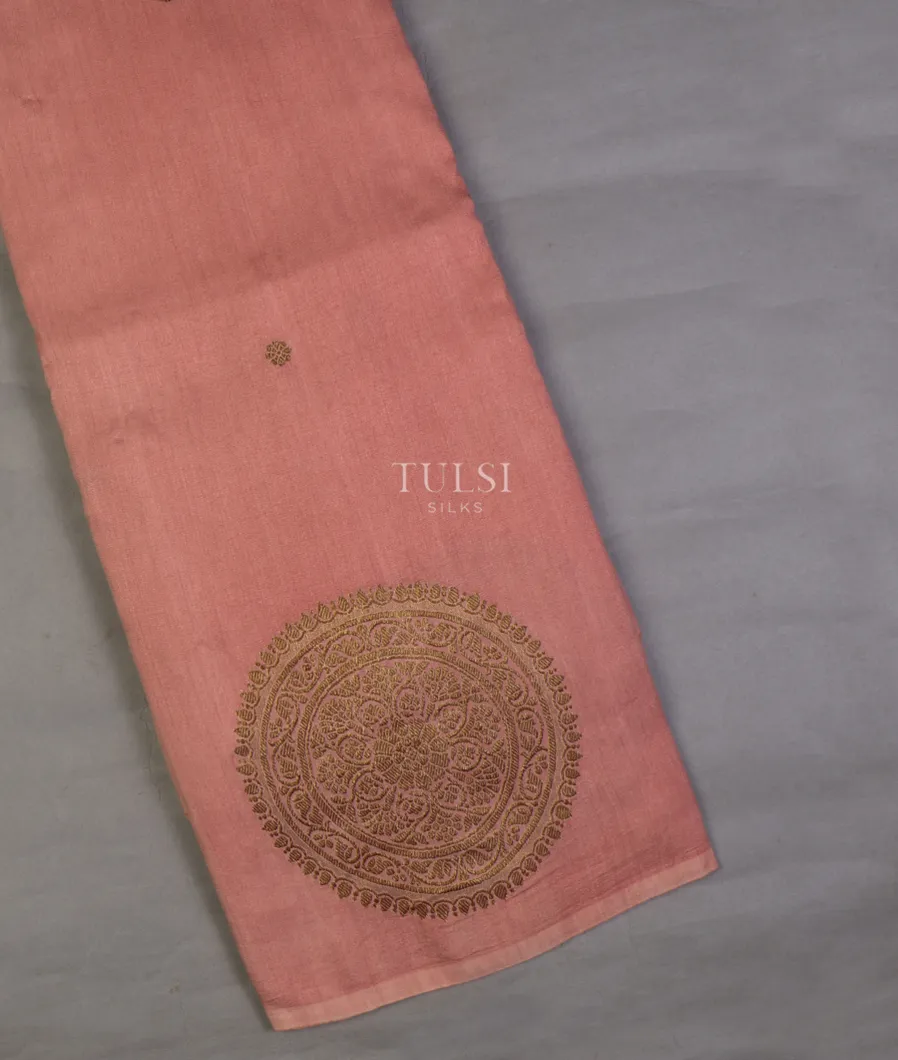 Salmon Pink Soft Banaras Tussar Saree T663151-image