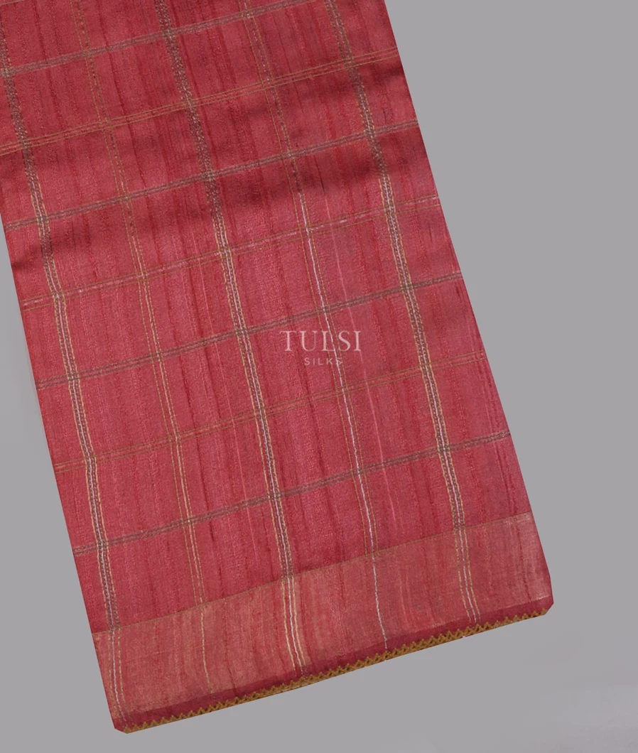 Dark Peach Woven Tussar Saree T644892-image