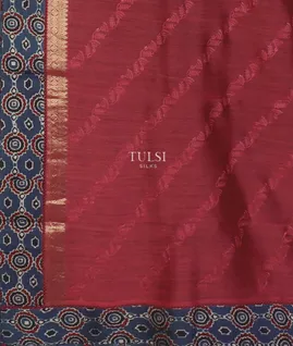 red-tussar-embroidery-saree-with-ajrakh-border-t595892-t595892-d